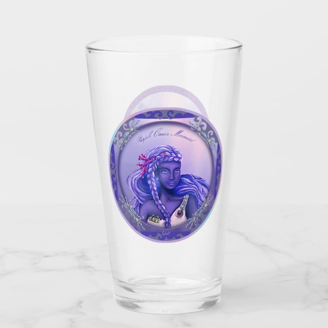 Purple ocean mermaid glass (Front)