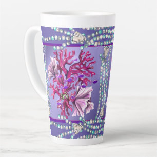 Purple ocean mermaid latte mug