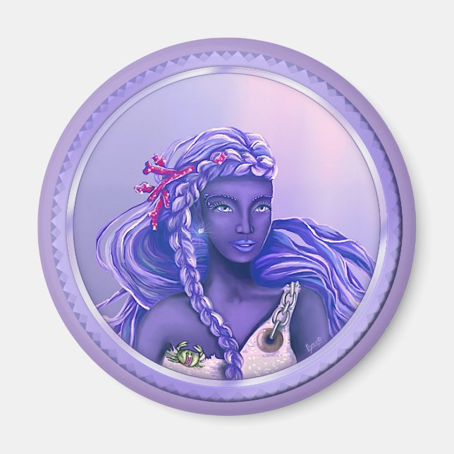Purple Ocean mermaid Magnet (Front)