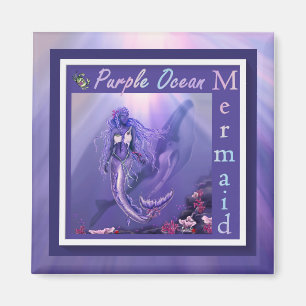 Purple Ocean Mermaid Magnet