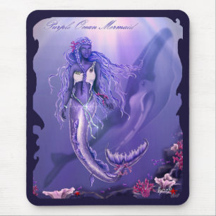 Purple Ocean Mermaid Mouse Pad