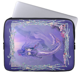 Purple Ocean Mermaid Mouse Pad Laptop Sleeve