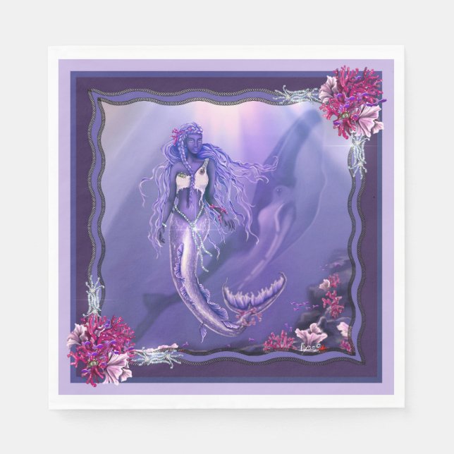 Purple Ocean Mermaid Napkins (Front)