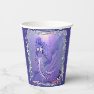 Purple Ocean Mermaid  Paper Cups