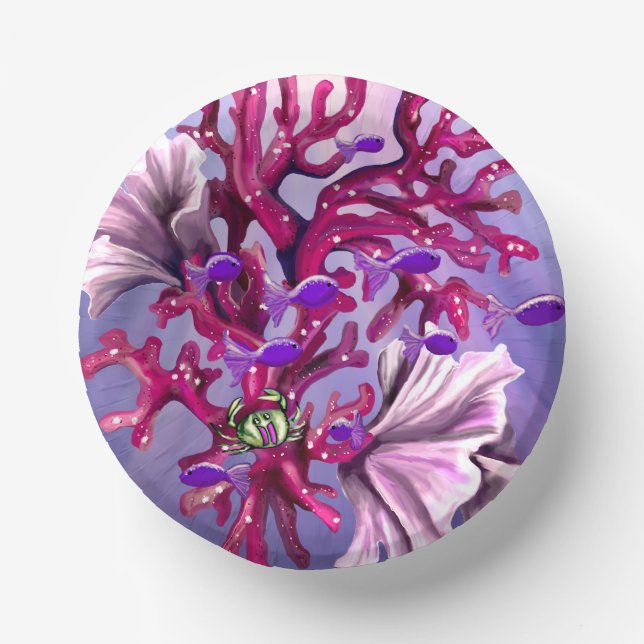 Purple Ocean Mermaid Paper Plate (Front)