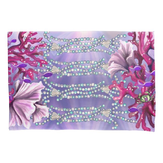 Purple ocean mermaid pillow case (Front)