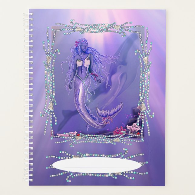 Purple ocean mermaid planner (Front)