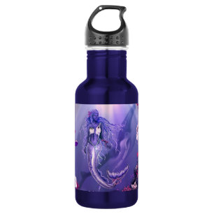 Purple ocean mermaid stainless steel water bottle