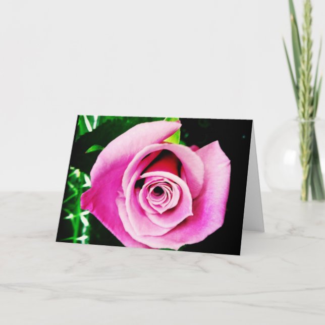 Purple Ocean Song Rose Blank Greeting Card (Front)
