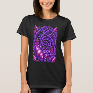 Purple Ocean Spiral Seashell Fantasy Art Mystica T-Shirt