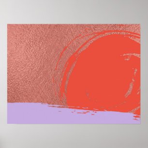 Purple Ocean Sunset Minimalist Abstract Fine Art Poster