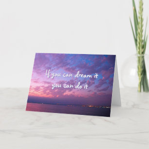 Purple ocean sunset photo dream it do it quote card
