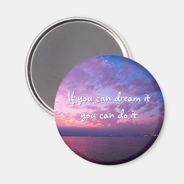 Purple ocean sunset photo dream it do it quote magnet (Front/Back)