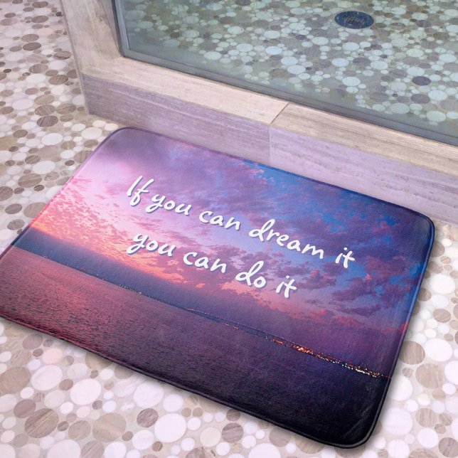 Purple Ocean Sunset Photography Dream It Do It Bath Mat (Creator Uploaded)