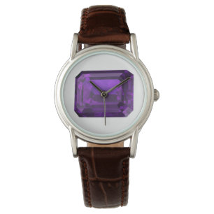 Purple Octagon Amethyst Wrist Watch