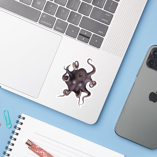 Purple octopus (Laptop w/ iPhone)