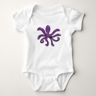 Purple Octopus Baby Bodysuit