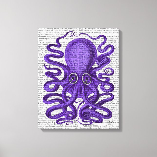 Purple Octopus Canvas Print (Front)