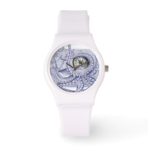 Purple Octopus Compass Watch