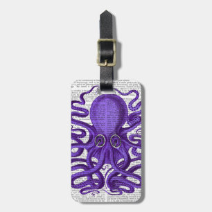 Purple Octopus Luggage Tag