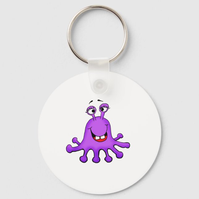 Purple Octopus Monster by Send2smiles Key Ring (Front)