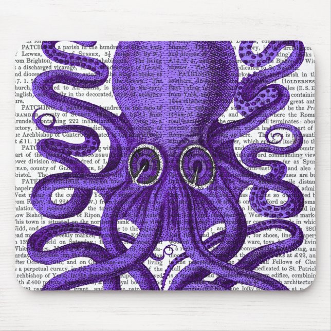 Purple Octopus Mouse Pad (Front)