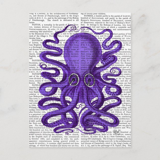 Purple Octopus Postcard (Front)