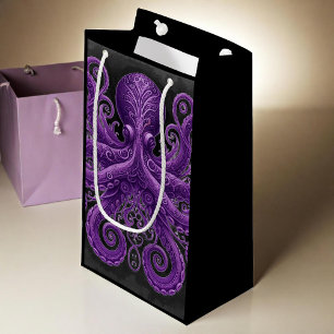 Purple Octopus Victorian Steampunk Kraken Small Gift Bag