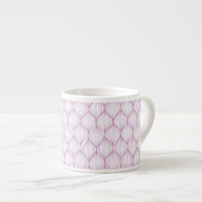 Purple ogee stripes pattern background espresso cup (Front Right)