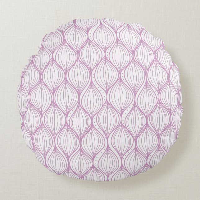 Purple ogee stripes pattern background round cushion (Front)