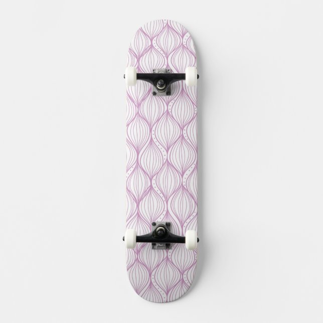 Purple ogee stripes pattern background skateboard (Front)