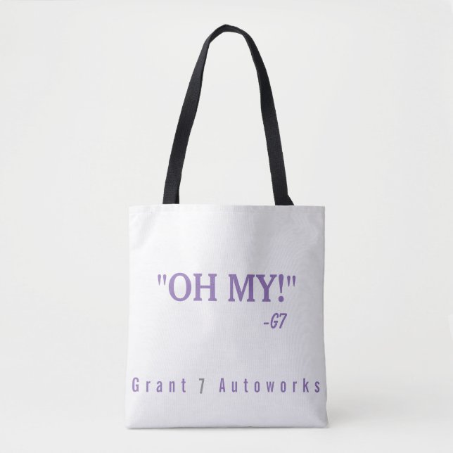 Purple "OH MY!" 2 Tone Tote Bag (Front)