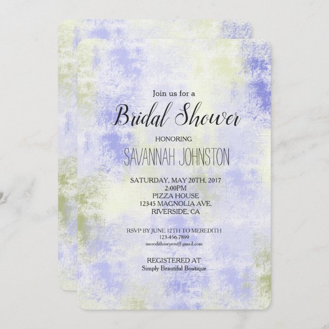 Purple Olive Abstract Invitation (Front/Back)