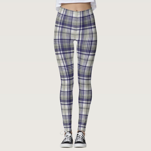 Purple/Olive Plaid Women's Leggings (Front)