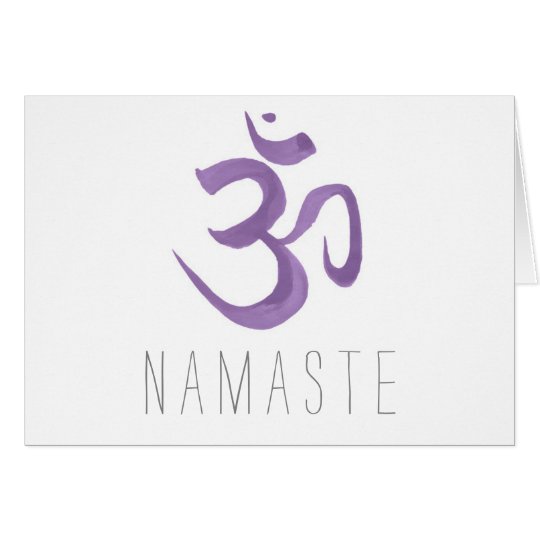 Purple Om Symbol Namaste Card