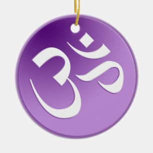 Purple Om Symbol Ornament