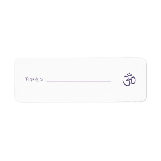 Purple Om Symbol-property label Return Address Label (Front)