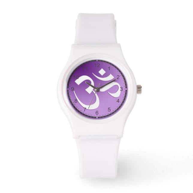Purple Om Symbol Watch (Front)