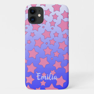 Purple Ombre and Pink Stars iPhone 11 Case