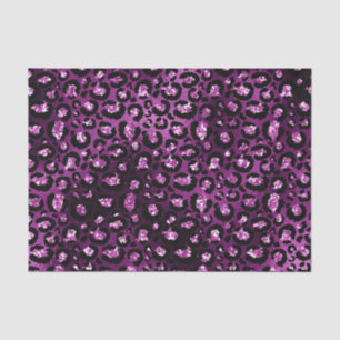 Purple Ombre & Black Glam Glitter Leopard Spots Tissue Paper