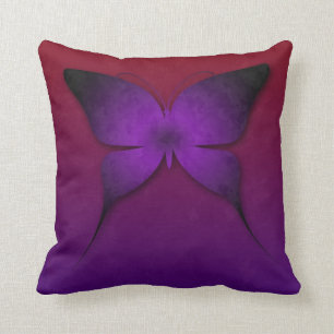 Purple Ombre Butterfly Pillow