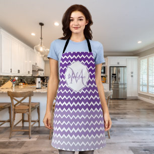 Purple Ombre Chevron Personalised Apron