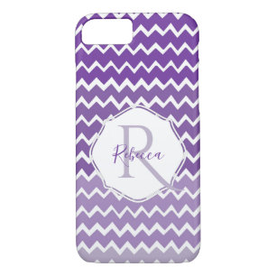 Purple Ombre Chevron Personalised iPhone Case
