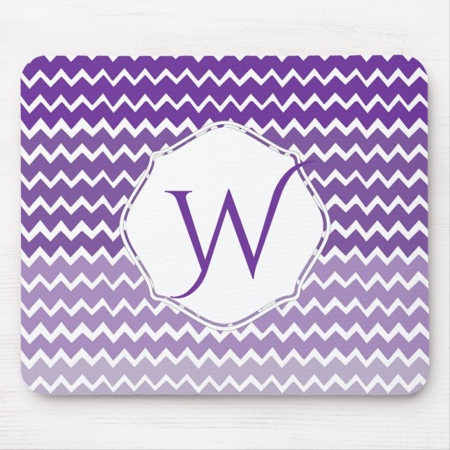 Purple Ombre Chevron Personalised Mouse Pad (Front)