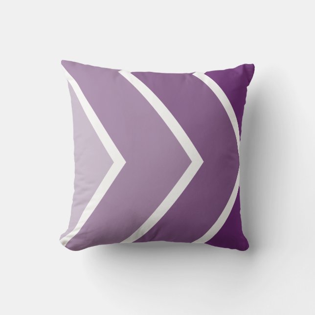 Purple Ombré Chevron Stripes Pattern Cushion (Front)