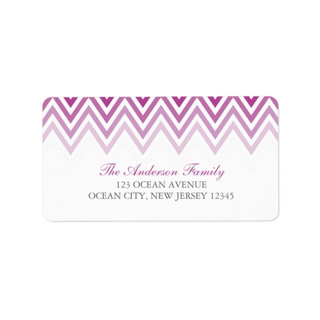 Purple Ombre Chevrons Label (Front)