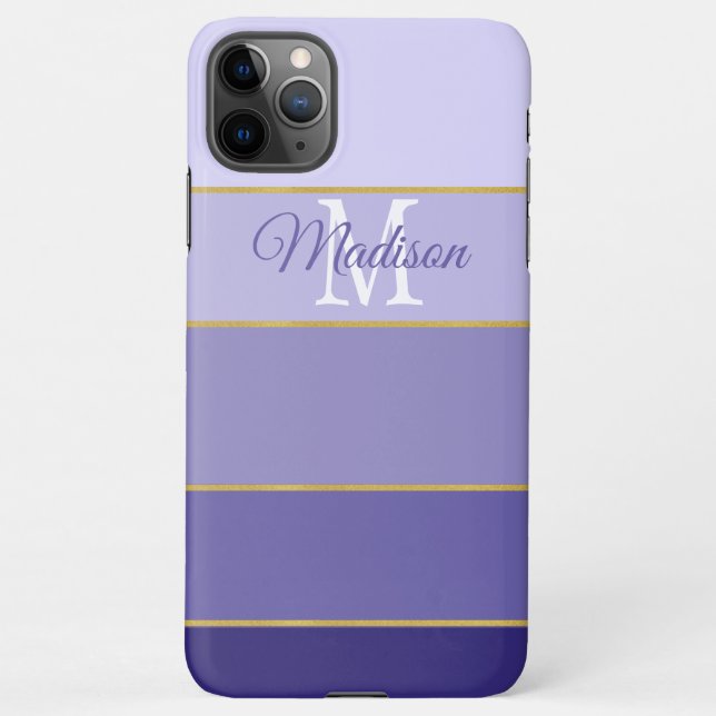  Purple Ombre Colour Blocks Personalised iPhone Case (Back)
