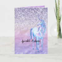 Purple Ombre Eyelashes Glitter Unicorn
