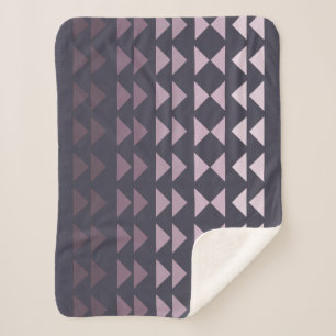 Purple Ombre Geometric Triangle Pattern Sherpa Blanket