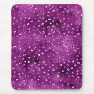 Purple Ombre Glam Glitter Polka Dots Pattern Mouse Pad